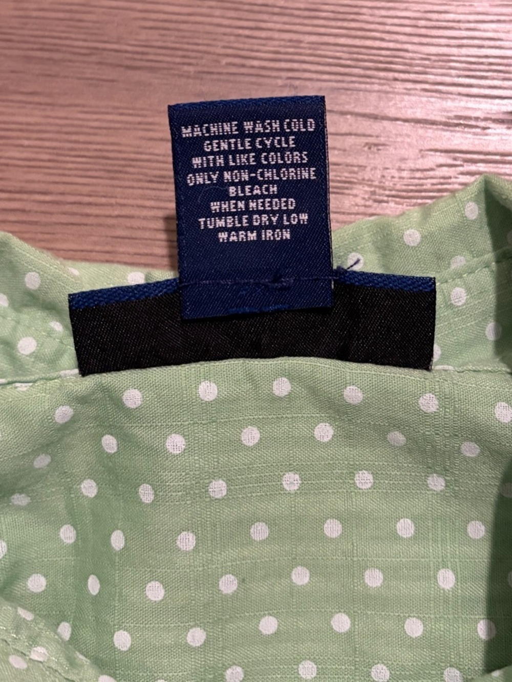 Karen Scott Light Green Polka Dot Button-Down Blouse - Picture 3 of 4